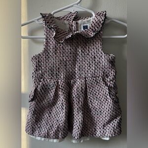 Janie & Jack Pink and Navy Textured Sleeveless Spring Dress